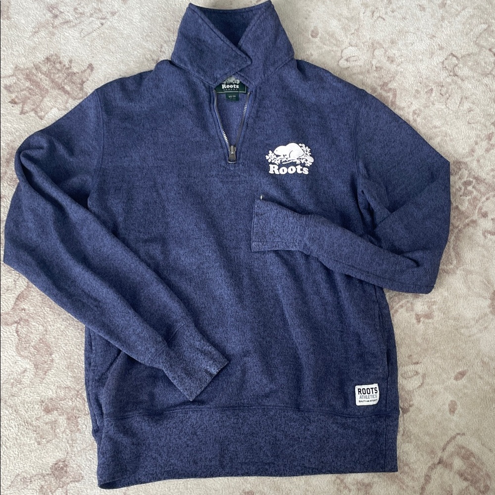 Roots Women's Blue Half-Zip Sweater